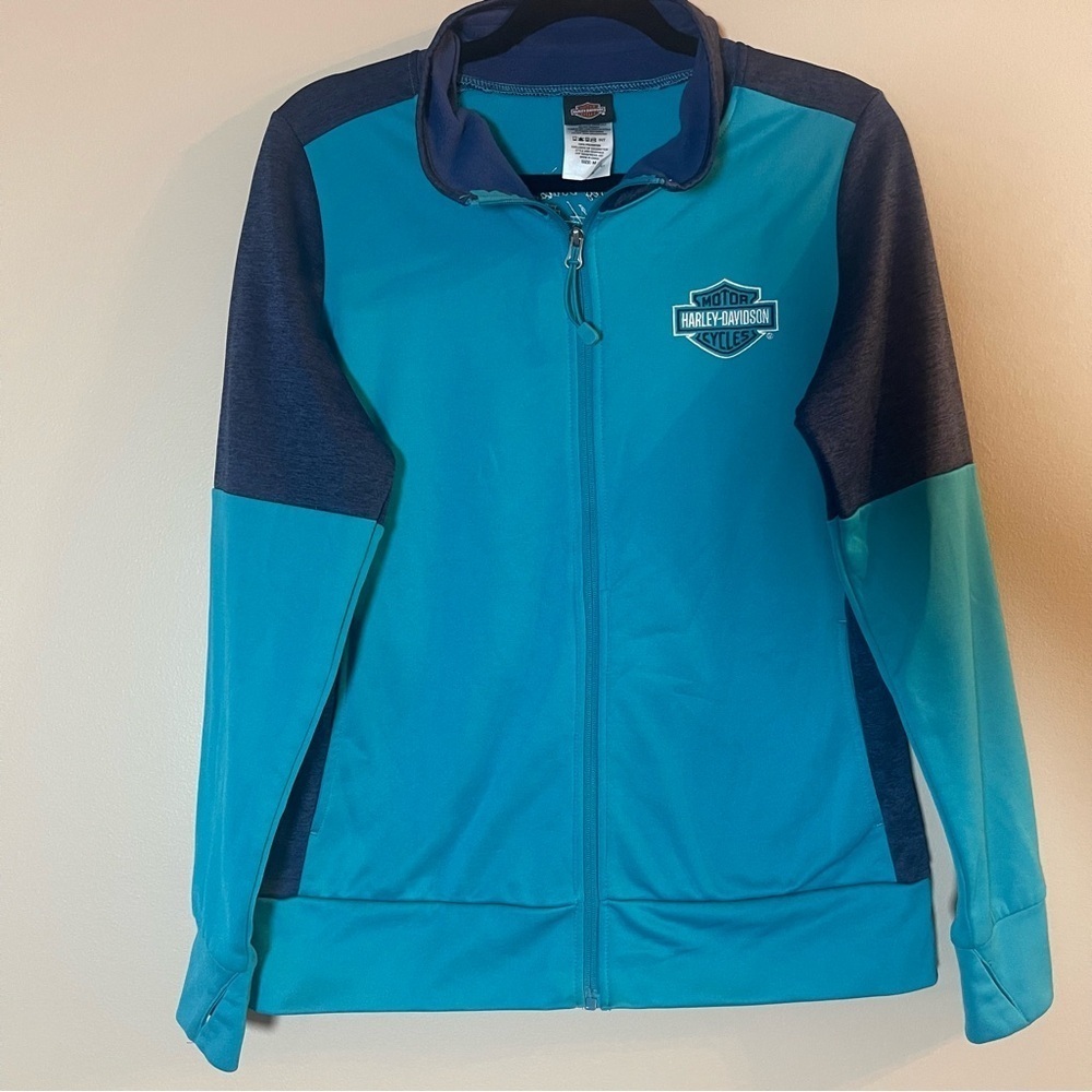 Harley-Davidson Women's Teal and Navy Bomber Jacket
